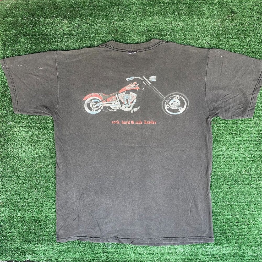 Vintage Y2K Las Vegas Choppers T-Shirt Boxy Hard Rock Tribal Punk Biker Grunge